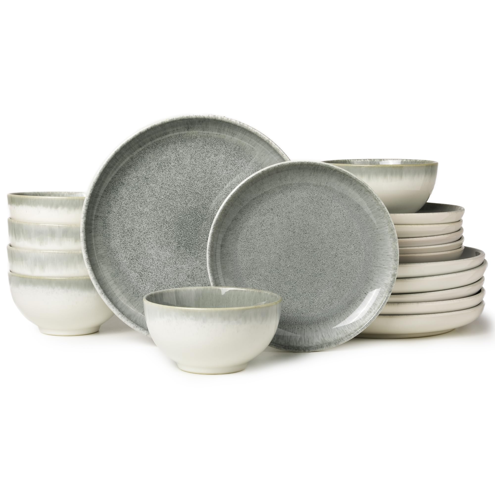 Amazon.com | Pokini Ceramic Dinnerware Sets for 6, 18 Pieces